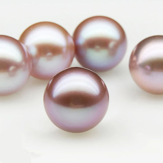 Purple Color Pure Natural Pearl Loose Beads 3A Half Hole/No Hole Quality Freshwater Pearl Wholesale Price Per Piece