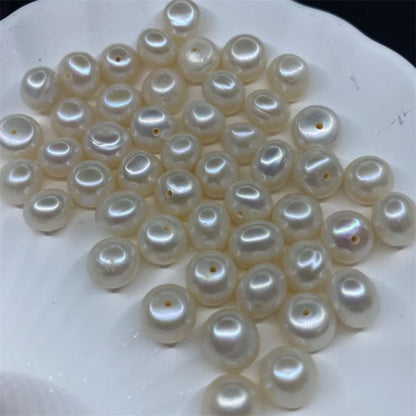 Factory Wholesale 10mm Button Pearl 2A High Luster Freshwater Loose Beads Natural Pearls for Jewelry Making