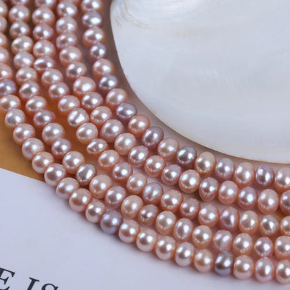 5-5.5mm High Quality Natural Cultured Freshwater Pearl Potato Shape Pearl Strands