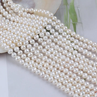 4A grade 4-5mm cultured natural freshwater marrow-free pearls, high-grade white jewelry with freshwater pearls