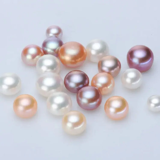 Cultured Freshwater Pearls Half Drilled Hole Wholesale Button 3-15mm 3A Real Natural Pearl in Loose Freshwater Akoya Pearls