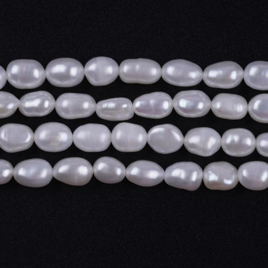 5-6mm AAA Grade Wholesale Natural White Freshwater Baroque Loose Pearls Strand