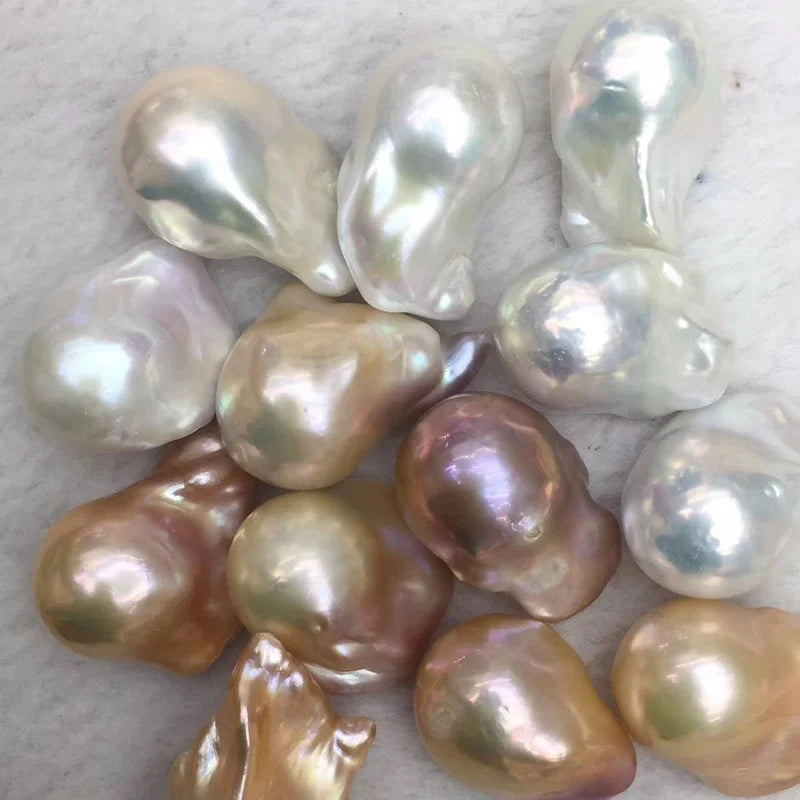 Wholesale 3A High Luster 15-16 mm High Quality Different White Color No Hole Half Drilled Natural Baroque Loose Pearl
