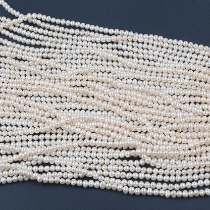 5-6mm AA Grade White Potato Shape Loose Pearl Freshwater Strand Beads