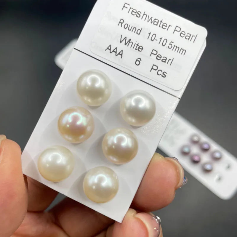 Good Luster 8-11.5mm 3A 4A Full Perfectly Round Real Fresh Water Half Drilled Half Hole Freshwater Loose Pearl