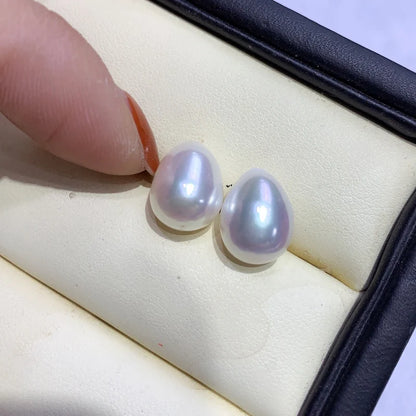 Jewelry 2-12mm Cultured Pearl White Round Half Drilled Natural Freshwater Pearl for Jewelry Making Loose Pearl Beads