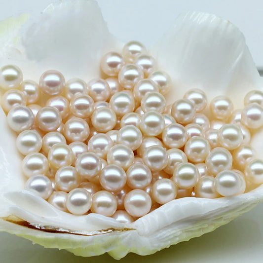 Classical Round Natural Fresh Water Pearls 2A 8-8.5MM White Cultured Pearl for Sweater Necklace DIY