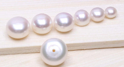 Wholesale Loose Button Pearl 5-10.5mm 4A Pink Purple Colorful Half Hole Natural Freshwater Pearl for Jewelry Making