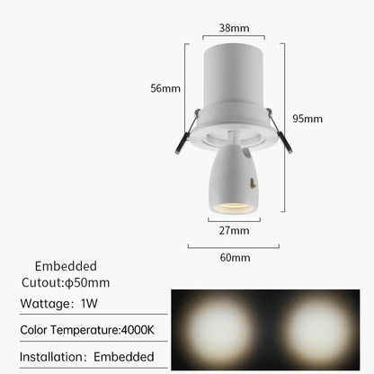 Mini Modern Anti-Glare LED Spotlight 1W 3W Focus Light for Small Showcase Jewelry Cabinet Exhibition Lighting COB Lights