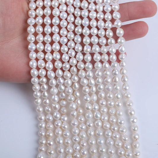 6-7mm Wholesale Natural White AK Rice Freshwater Pearls Beads for Jewelry Making
