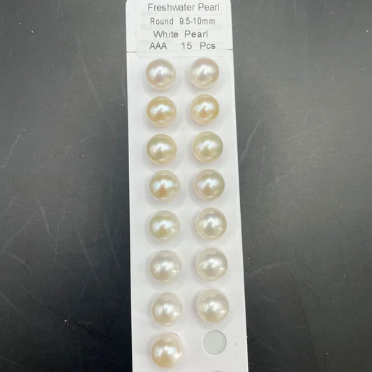 Wholesale Price Natural White Pink Purple Round Freshwater Pearl Bead 3A 9.5-10mm 10-10.5mm Loose Pearl Jewelry Earrings Makind