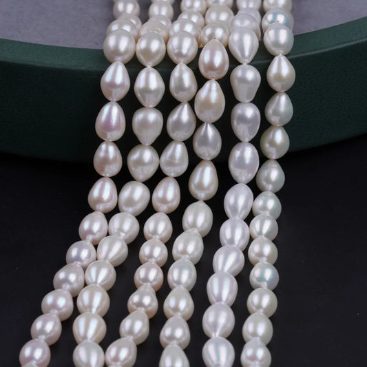 8-9mm High Quality Natural Drop Rice Shape Freshwater Pearl Beads for Jewelry Making