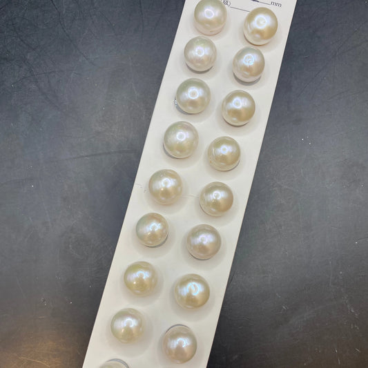 Factory Price Natural Pearls Beads 3A 14.5-15mm Half Hole Freshwater Button Pearl for Earrings Necklaces Rings Making