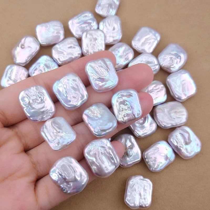 Natural Freshwater 13x18mm Irregular Rectangular Baroque Pearl Loose Pearls for Making Jewelry