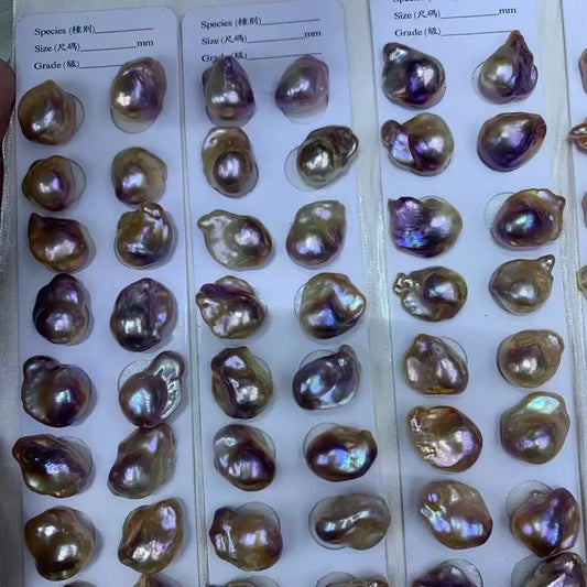 Wholesale Price Purple Color Baroque Pearl 3A 15-16mm Natural Fresh Water Pearl for Earring Making