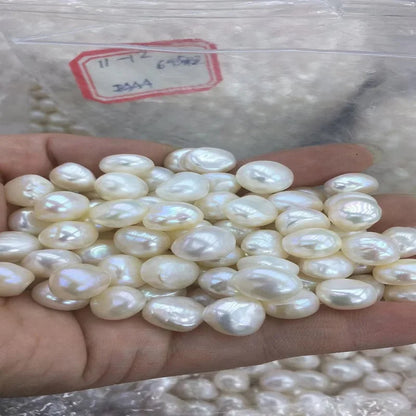 Factory Price 2A-4A 11-12mm Natural Freshwater Half Hole White Loose Baroque Pearls