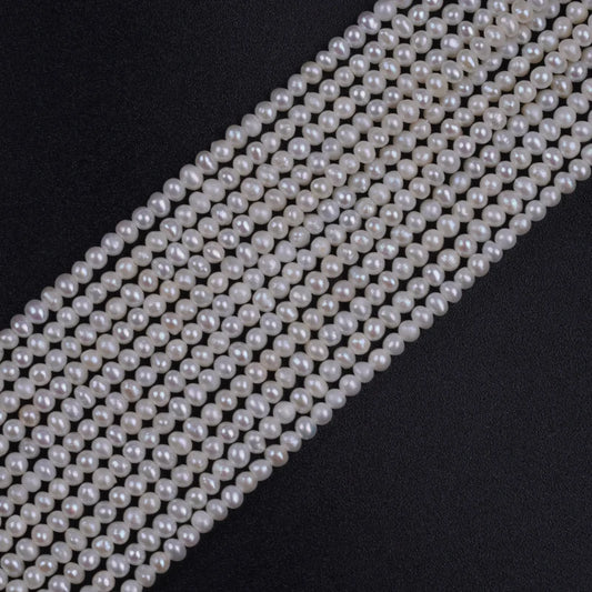 2-2.5mm White Potato Shape Natural Freshwater Pearl Beads for Jewelry Making