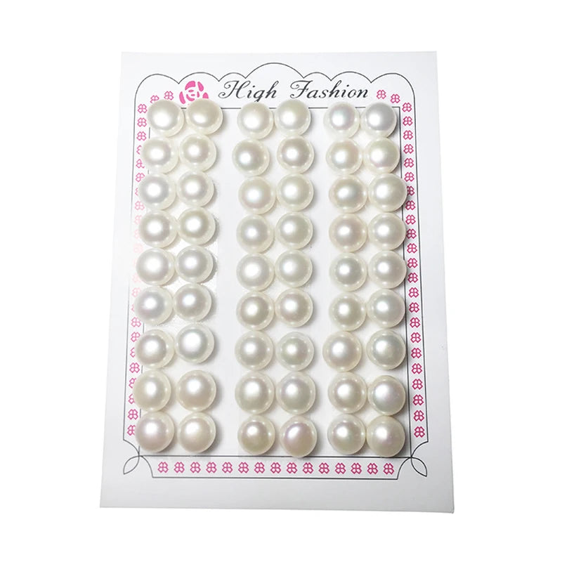 Wholesale Jewelry Natural Pearl Half Drilled High Quality 5A Button Pearls for Jewelry Making Zhuji Cultured Real Pearls 2-14mm