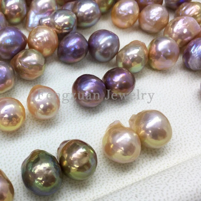Baroque Pearl 11mm to 14mm a 2A 3A Natural Freshwater White Pink Purple Baroque Pearl for Earrings Pendants