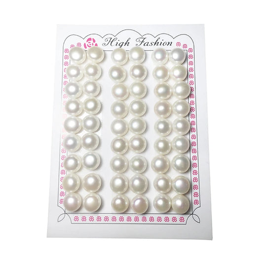 Beautiful round Freshwater Pearl Beads Good Quality Half-Hole No-Hole Buttons Natural White Color Gray Blue Shade Wholesale