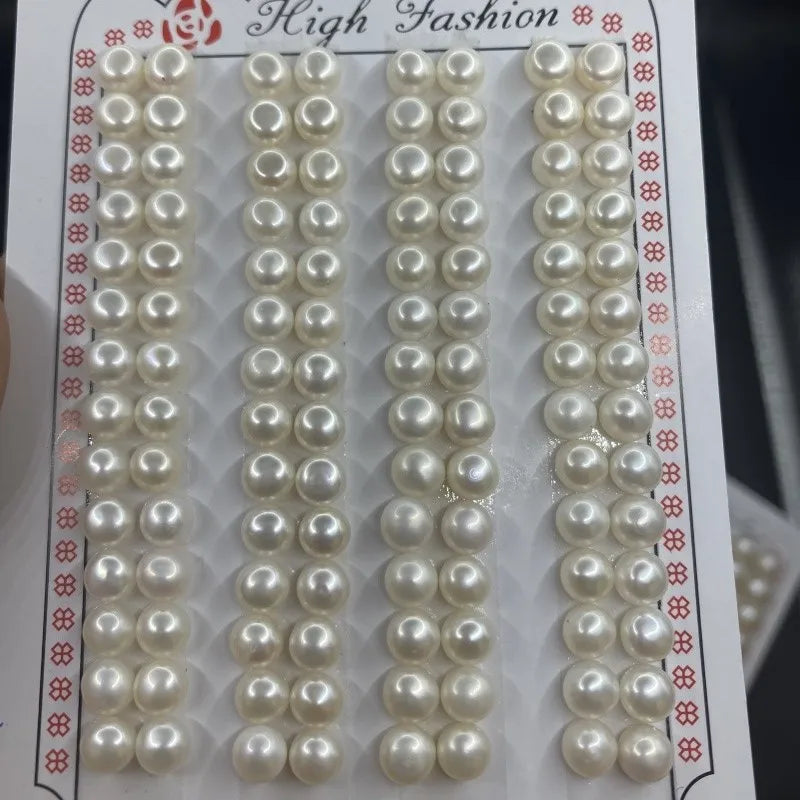 Wuzhou 4A White/Purple/Pink  Fresh Water Pearls 1/2 Hole Half Drilled Loose  Natural Freshwater Pearls
