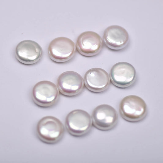 High Quality 4A White Pearl Coin Shape Baroque Natural Freshwater Loose Pearls for Jewelry Making Wholesale Price