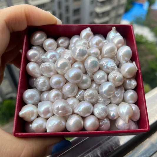 Zhuji Wholesale Prices 9mm-11mm Natural White Baroque Dropwater Shape Freshwater Pearls for Ring Making No Hole Loose Pearls