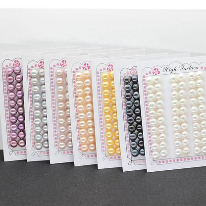 2-14mm Natural Freshwater Pearls for Earring Jewelry Making Half-Drilled Loose Flat Back Freshwater Pearls Buttons