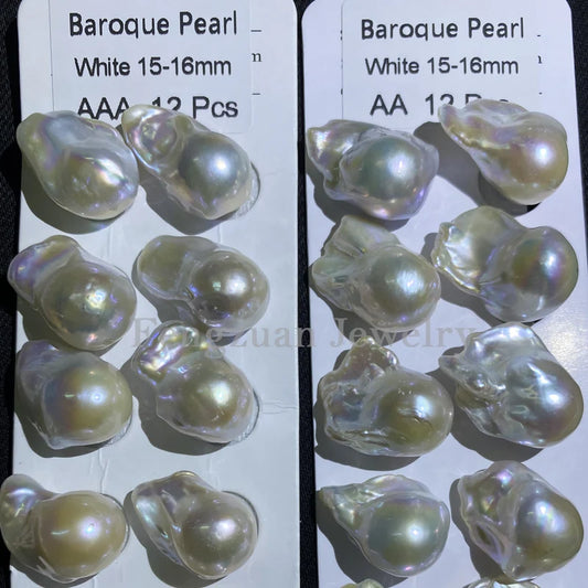 1A-3A Loose Baroque Freshwater Pearls Irregular Shape Natural Pearls 15-16mm Size for Jewelry Jewelry Making