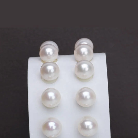 Wholesale Loose Pearl Round White 4A Natural Pearl Used in the Production of Pendant Earrings Jewelry