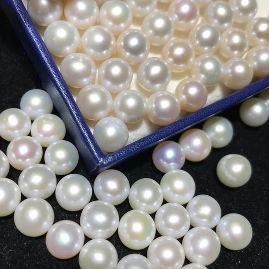 Natural Freshwater Pearl Half Hole White Loose Beads Jewelry Accessories Factory Price