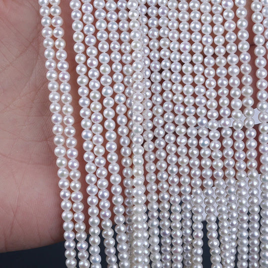 3-4.5mm Round Shape Freshwater Natural Round Pearls for Jewelry Making