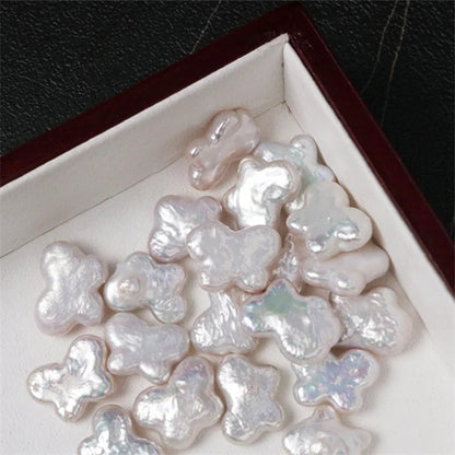Wholesale Price 11*13mm White Color Butterfly Shape Baroque Pearl Freshwater Loose Pearls