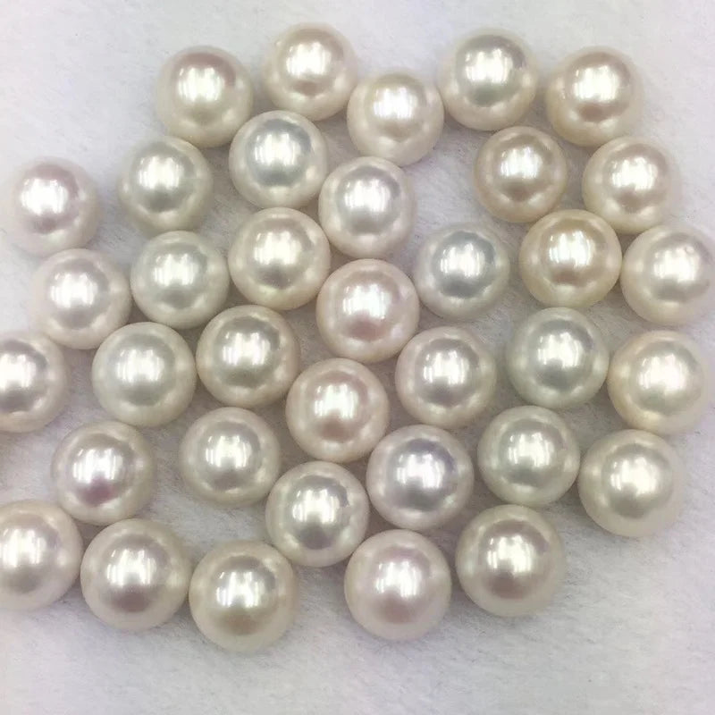 3A Perfect Loose Pearls 4mm 5mm 6mm 7mm Round Half Hole Freshwater Pearl for Jewelry Making