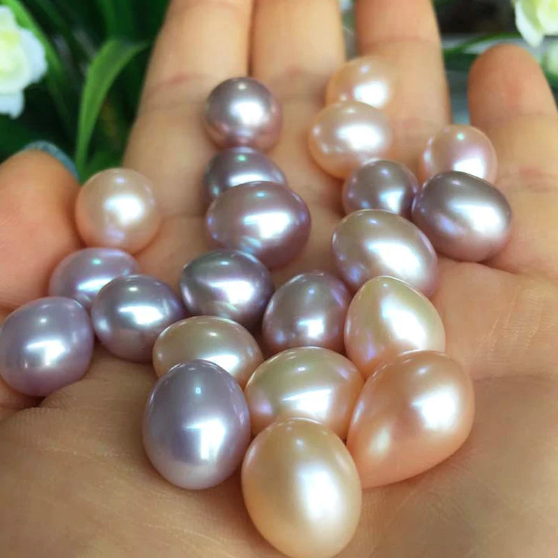 3A Natural Freshwater Pearls 3*5mm-10*15mm Rice Shape White/pink/purple Loose  Natural Freshwater Pearl