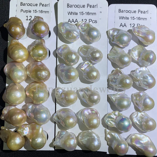 1A-3A Loose Baroque Freshwater Pearls Irregular Shape Natural Pearls 15-16mm Size for Jewelry Jewelry Making