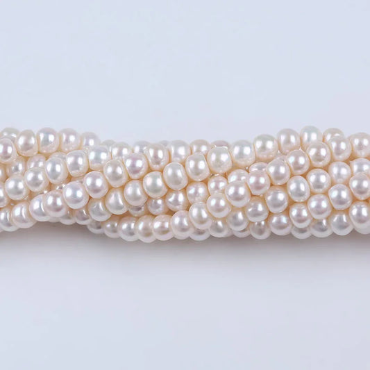 Top Quality 8-9mm Natural White Color Button Shape Loose Pearl Beads