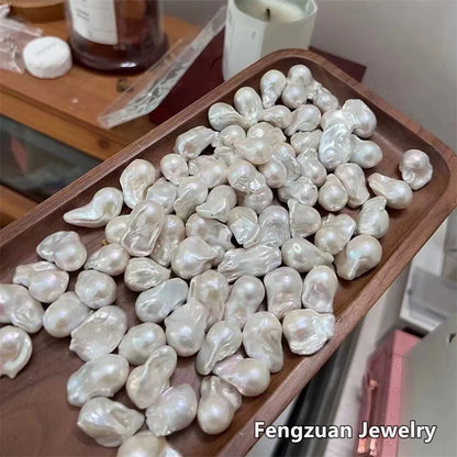 Loose Natural Baroque Pearl Big Size 15-25mm White Factory Wholesale No Hole Half Hole Irregularity Baroque Pearls for Jewelry