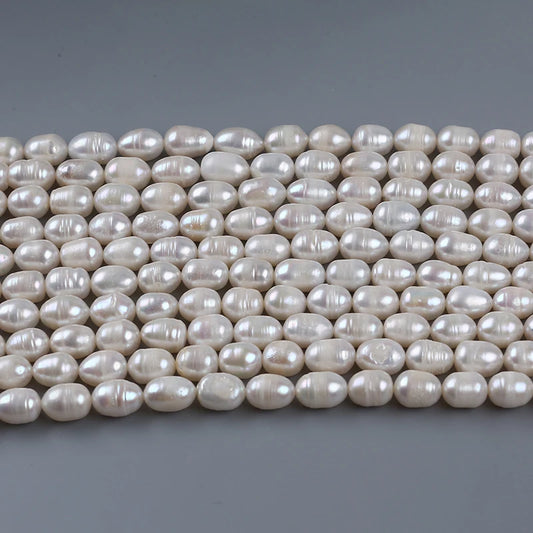 7-8mm Wholesale Real Natural Cultured Freshwater Rice Pearls Strand