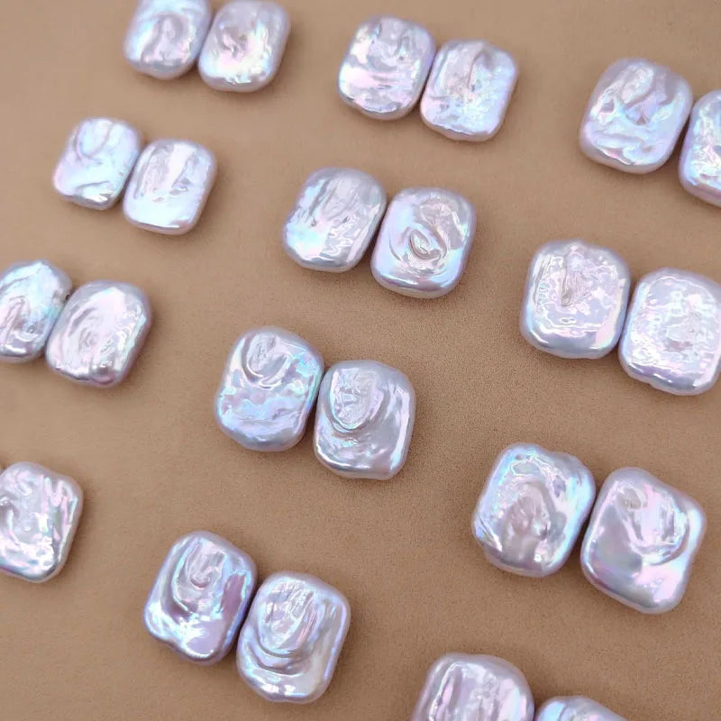 Natural Freshwater 13x18mm Irregular Rectangular Baroque Pearl Loose Pearls for Making Jewelry