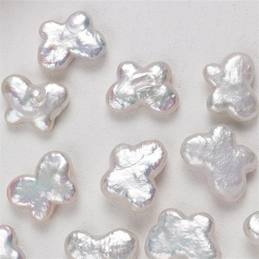 Wholesale Price 11*13mm White Color Butterfly Shape Baroque Pearl Freshwater Loose Pearls