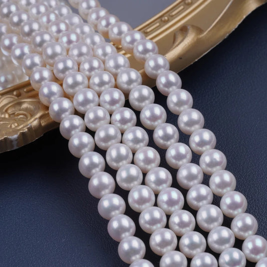 16inch 8-8.5mm AAAAA Grade High Quality White Round Shape Natural Freshwater Pearl Beads for Jewelry Making