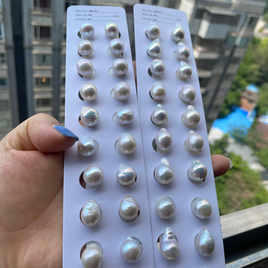 Hot Sale 2A 9-13mm Water Drop Shape Pearls High Quality White Baroque Freshwater Cultured Pearls Loose Beads DIY Jewelry