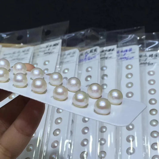 Fengzuan Jewelry Freshwater Pearl Round White Loose 2mm -10mm Size Half Hole Without Hole Natural Pearls for Jewelry Making