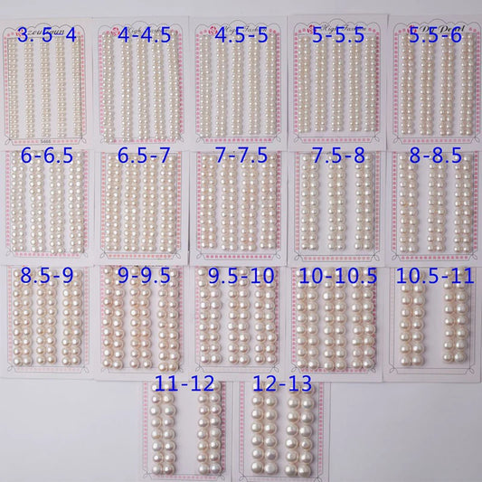 Natural Freshwater White 2.5-10mm Luster Button Pearls Loose Baroque Beads for Jewelry MakingColor