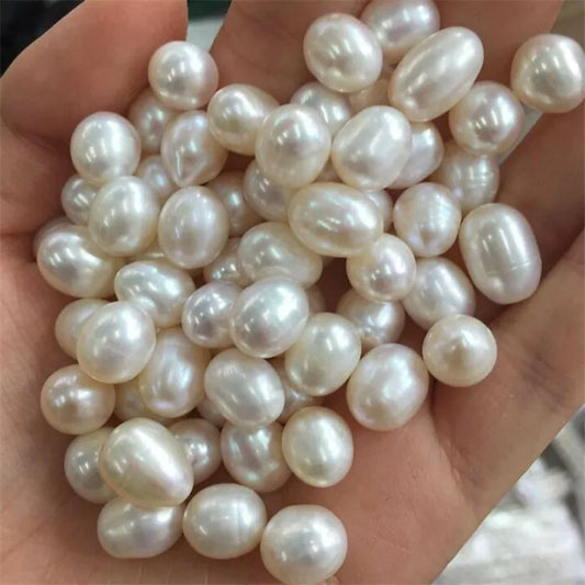 3A-4A Natural Freshwater Pearl White Rice Drop Shape Beads DIY Bracelet Necklace Pearl  for Jewelry Making
