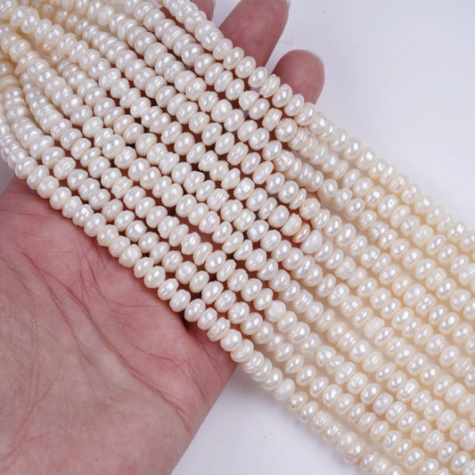 18cm 5-6mm a Grade Wholesale Freshwater Loose Button Shape Pearl for Jewelry Making