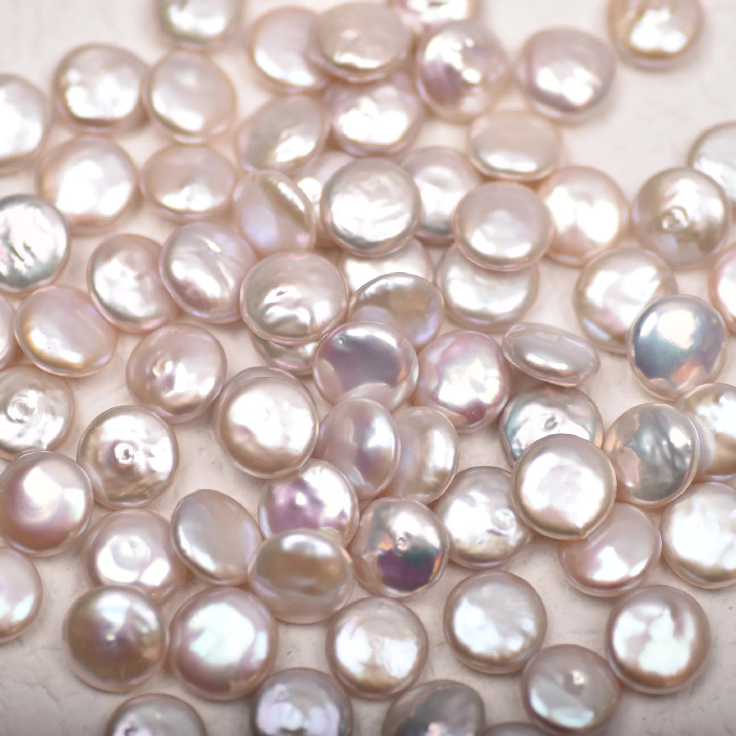 Factory Cheap Price Wholesale 9-16mm AAA Quality Smooth Surface Coin Shape White Freshwater Pearl