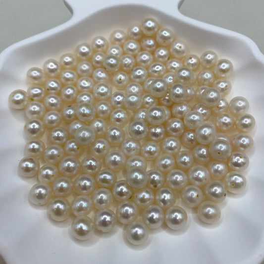 2A Natural Freshwater Pearls White Color Round Freshwater Pearls for  Making Dress Adorn