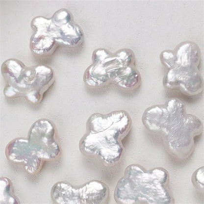 Wholesale Price 11*13mm White Color Butterfly Shape Baroque Pearl Freshwater Loose Pearls